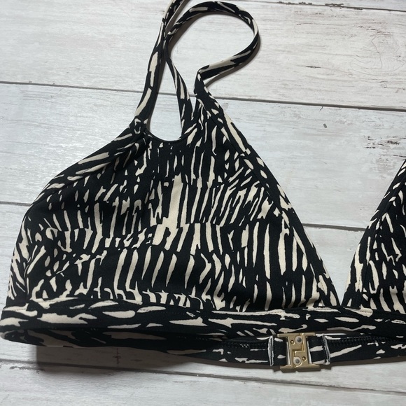 Jonathan Simkhai swim ALIANA PRINTED BIKINI TOP abstract fern S straps pattern - Picture 3 of 8